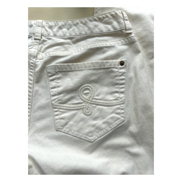 Lilly Pulitzer Vintage Designer White Low Rise Straight Fit Denim Jeans Size 8 - Picture 4 of 9